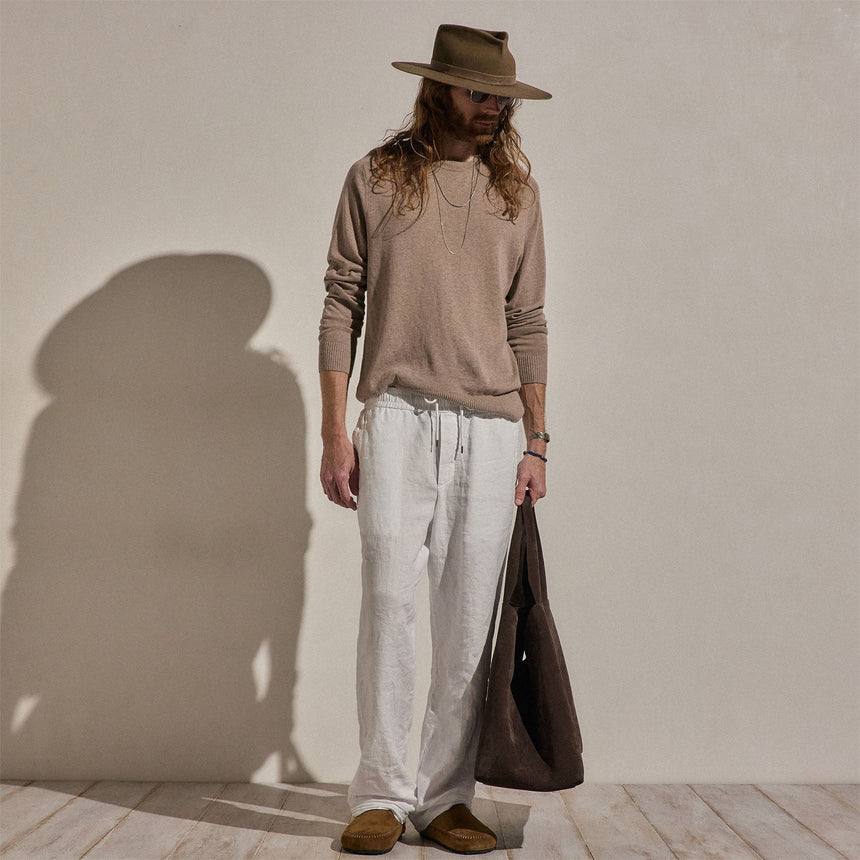 Cotton Cashmere Raglan Crew in Warm Brown | James Perse Los Angeles