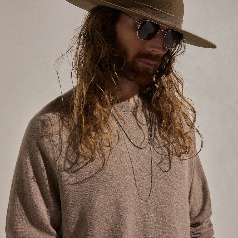 Cotton Cashmere Raglan Crew in Warm Brown | James Perse Los Angeles