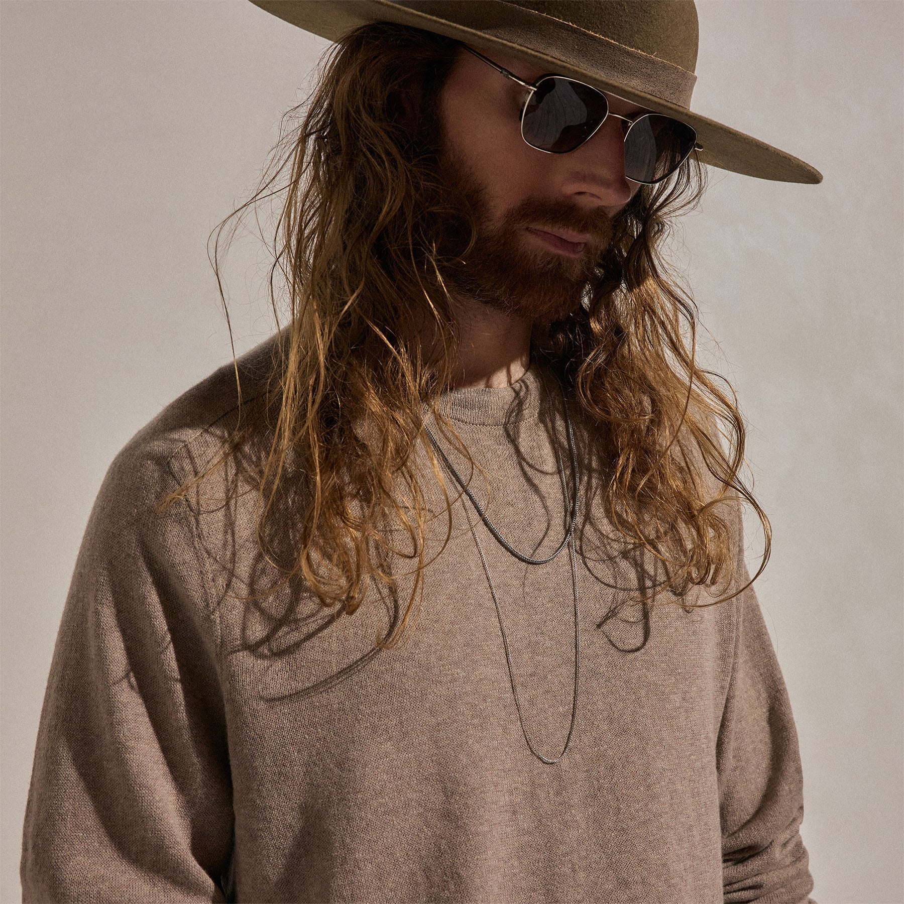 Cotton Cashmere Raglan Crew in Warm Brown | James Perse Los Angeles