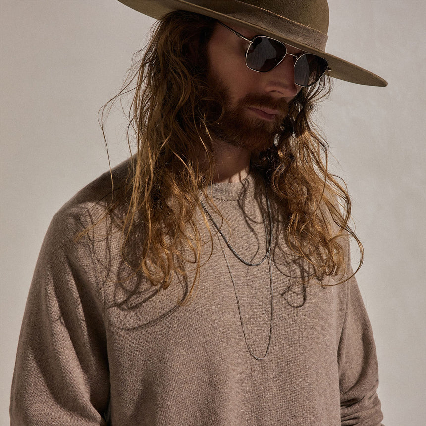 Cotton Cashmere Raglan Crew in Warm Brown | James Perse Los Angeles