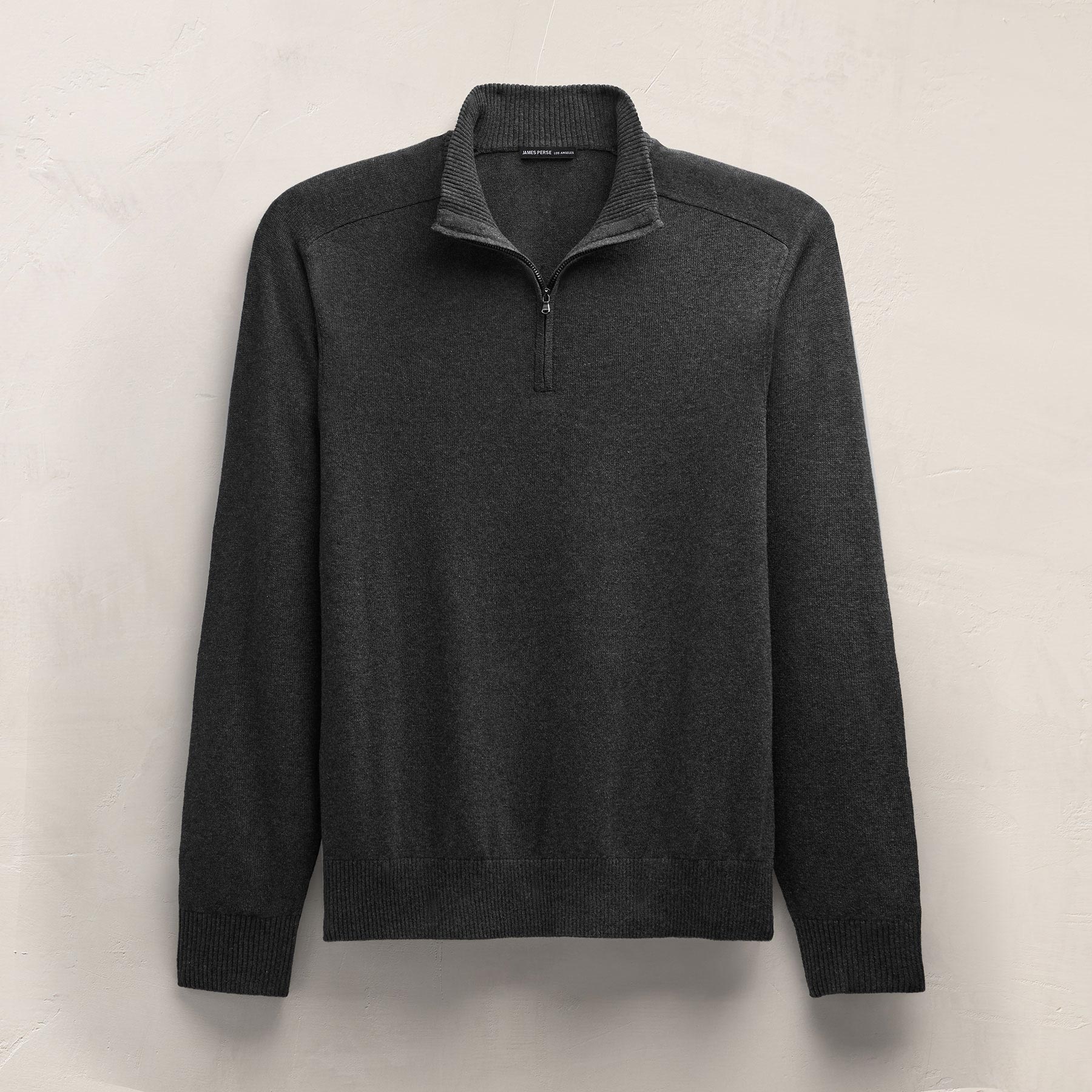 Cotton Cashmere Half Zip In Coal | James Perse Los Angeles