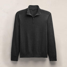 Organic Cotton Cashmere Half Zip in Coal | James Perse Los Angeles