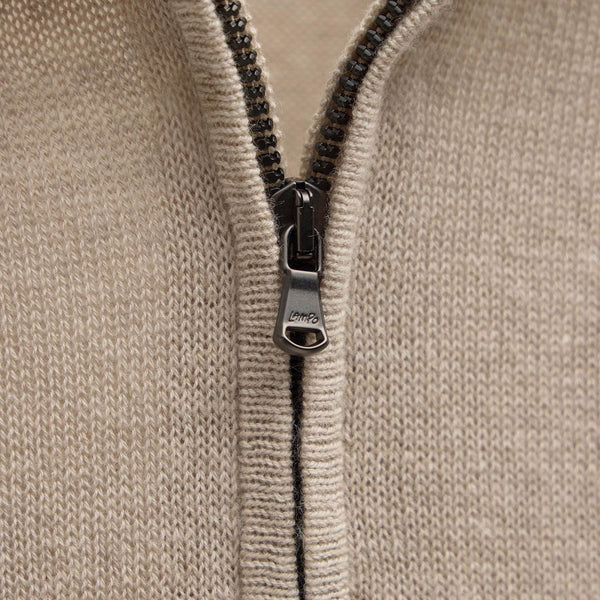 Organic Cotton Cashmere Half Zip in Wheat | James Perse Los Angeles