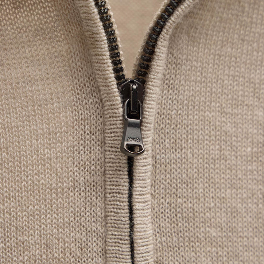 Organic Cotton Cashmere Half Zip in Wheat | James Perse Los Angeles