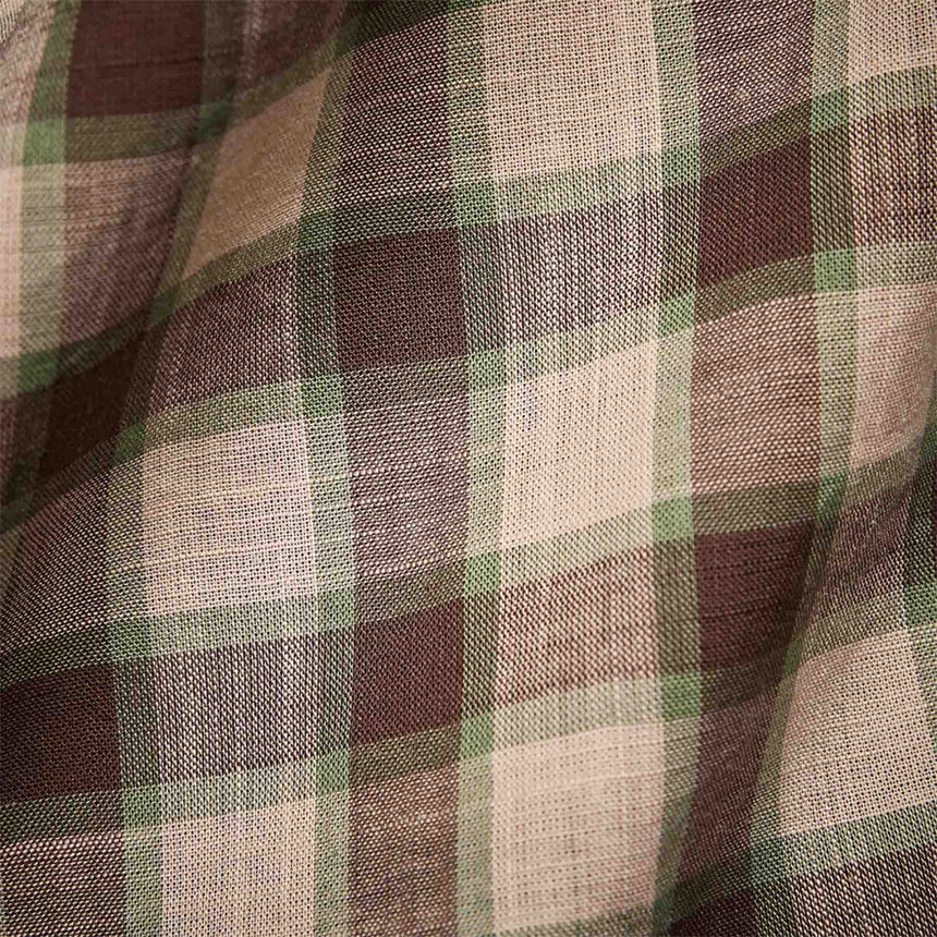 Cotton Plaid Shirt in Mineral/Jungle | James Perse Los Angeles