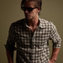 Cotton Plaid Shirt in Mineral/Jungle | James Perse Los Angeles