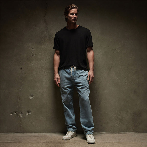 Cotton Denim Pant in Bleach Wash | James Perse Los Angeles
