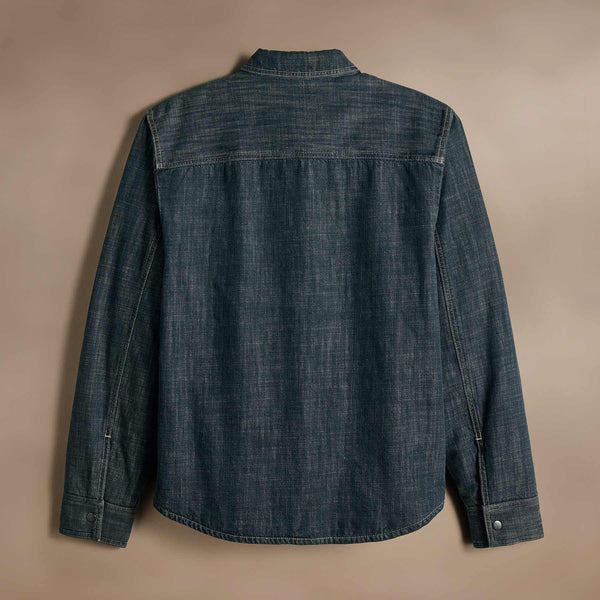 Denim Sherpa Shirt Jacket in Medium Wash | James Perse Los Angeles