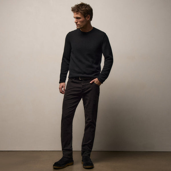 Soft Featherweight Cashmere Crew in Black | James Perse Los Angeles