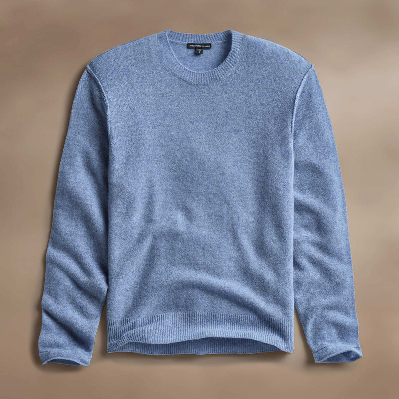 Soft Featherweight Cashmere Crew in Blue Sky | James Perse Los Angeles