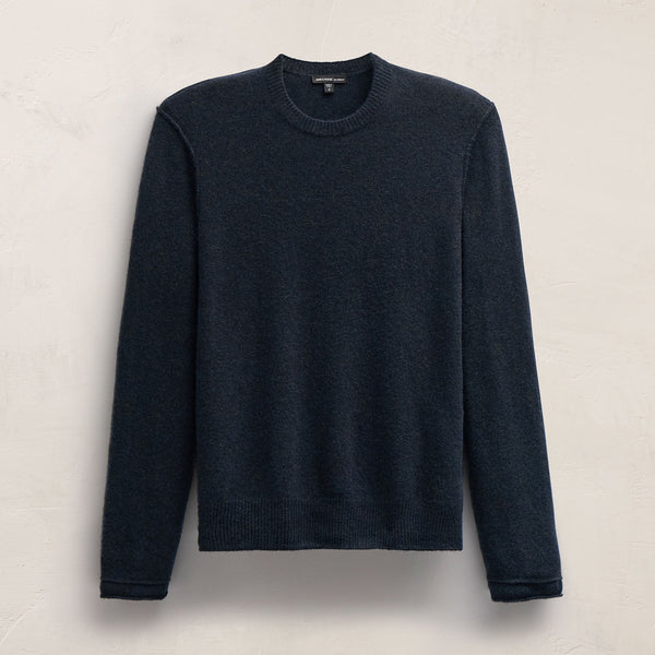 Soft Featherweight Cashmere Crew in Coal | James Perse Los Angeles