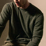 Soft Featherweight Cashmere Crew in Dark Olive | James Perse Los Angeles
