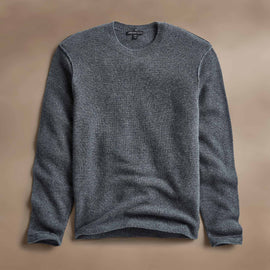 Soft Featherweight Cashmere Crew in Flannel | James Perse Los Angeles