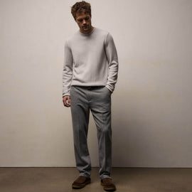Soft Featherweight Cashmere Crew in Grey Glacier | James Perse Los Angeles
