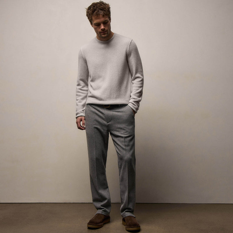 Soft Featherweight Cashmere Crew in Grey Glacier | James Perse Los Angeles