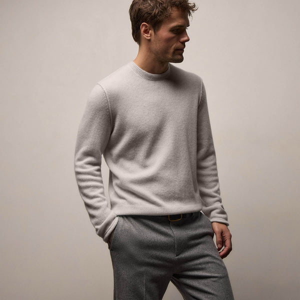 Soft Featherweight Cashmere Crew in Grey Glacier | James Perse Los Angeles