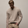 Soft Featherweight Cashmere Crew in Light Beige | James Perse Los Angeles