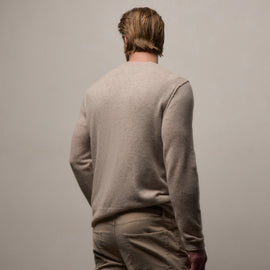Soft Featherweight Cashmere Crew in Light Beige | James Perse Los Angeles