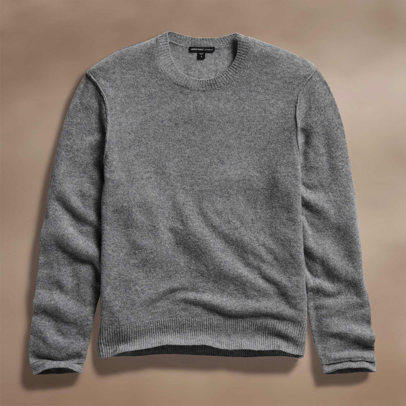 Soft Featherweight Cashmere Crew in Mid Heather Grey | James Perse Los Angeles