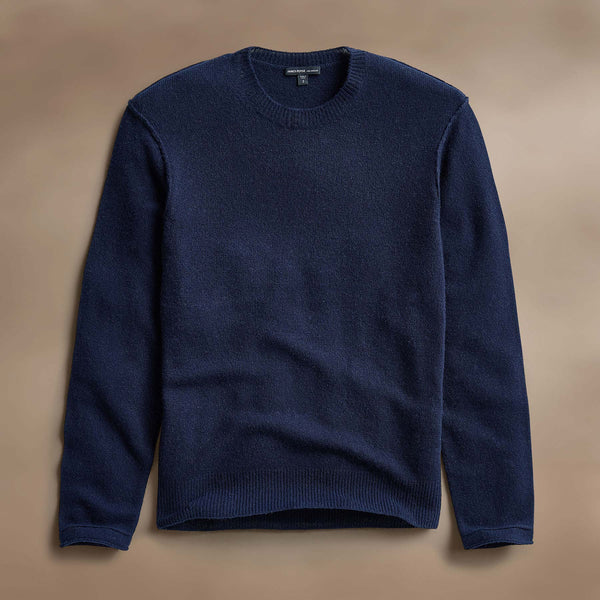 Soft Featherweight Cashmere Crew in Navy | James Perse Los Angeles