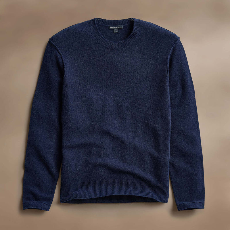 Soft Featherweight Cashmere Crew in Navy | James Perse Los Angeles