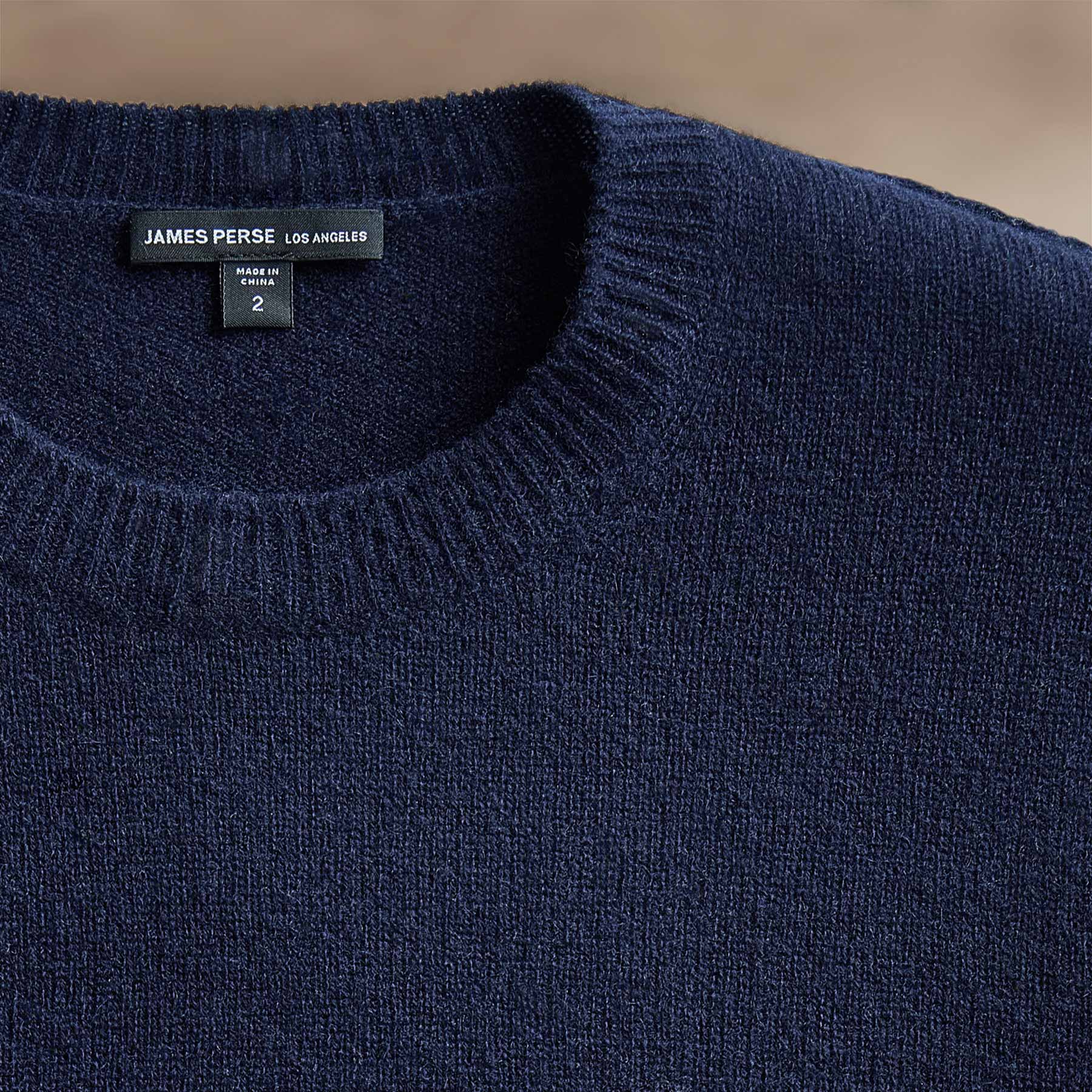 Soft Featherweight Cashmere Crew in Navy | James Perse Los Angeles