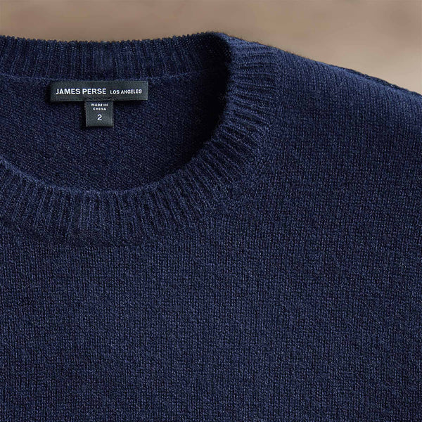Soft Featherweight Cashmere Crew in Navy | James Perse Los Angeles