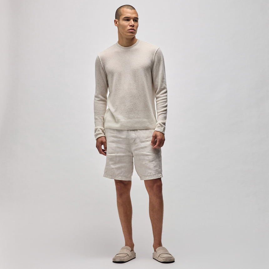 Soft Featherweight Cashmere Crew in Oyster | James Perse Los Angeles
