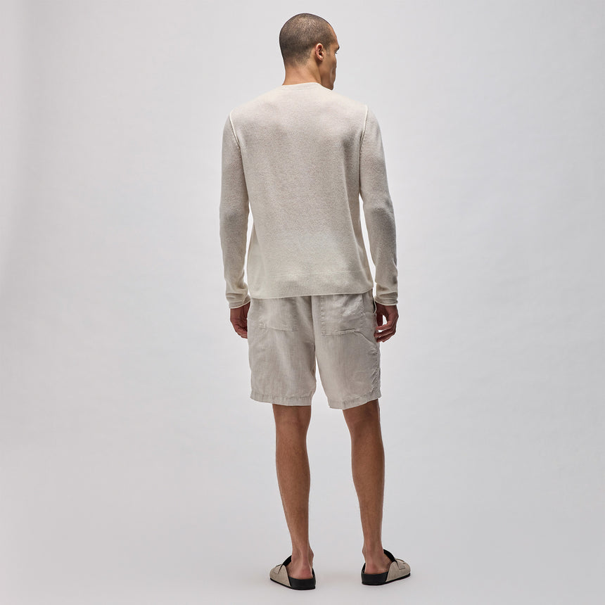 Soft Featherweight Cashmere Crew in Oyster | James Perse Los Angeles