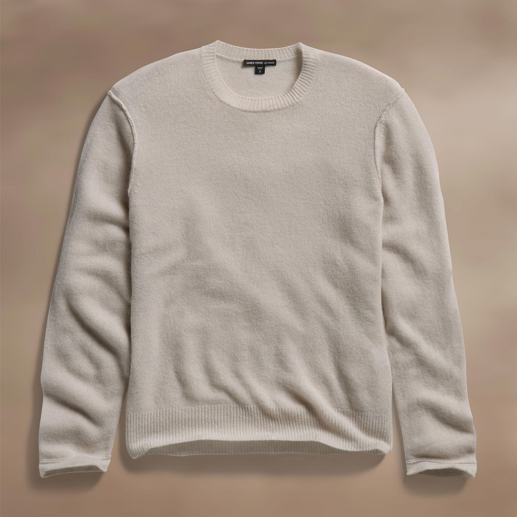 Soft Featherweight Cashmere Crew - Tan | James Perse Los Angeles