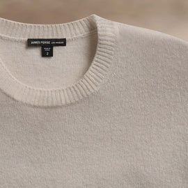 Soft Featherweight Cashmere Crew in Tan | James Perse Los Angeles