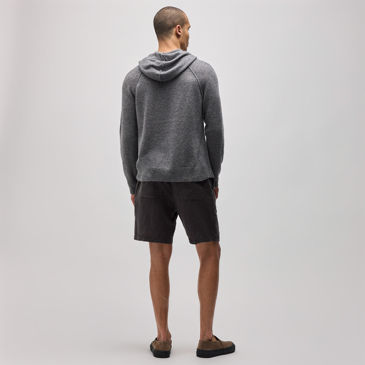 Soft Featherweight Cashmere Hoodie in Heather Grey | James Perse Los Angeles