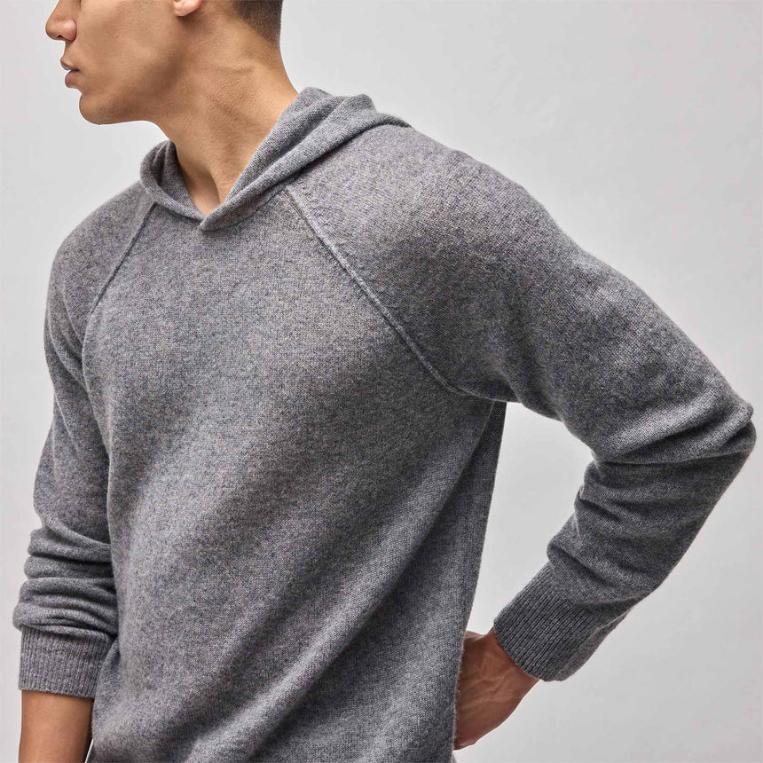 Soft Featherweight Cashmere Hoodie in Heather Grey | James Perse Los Angeles