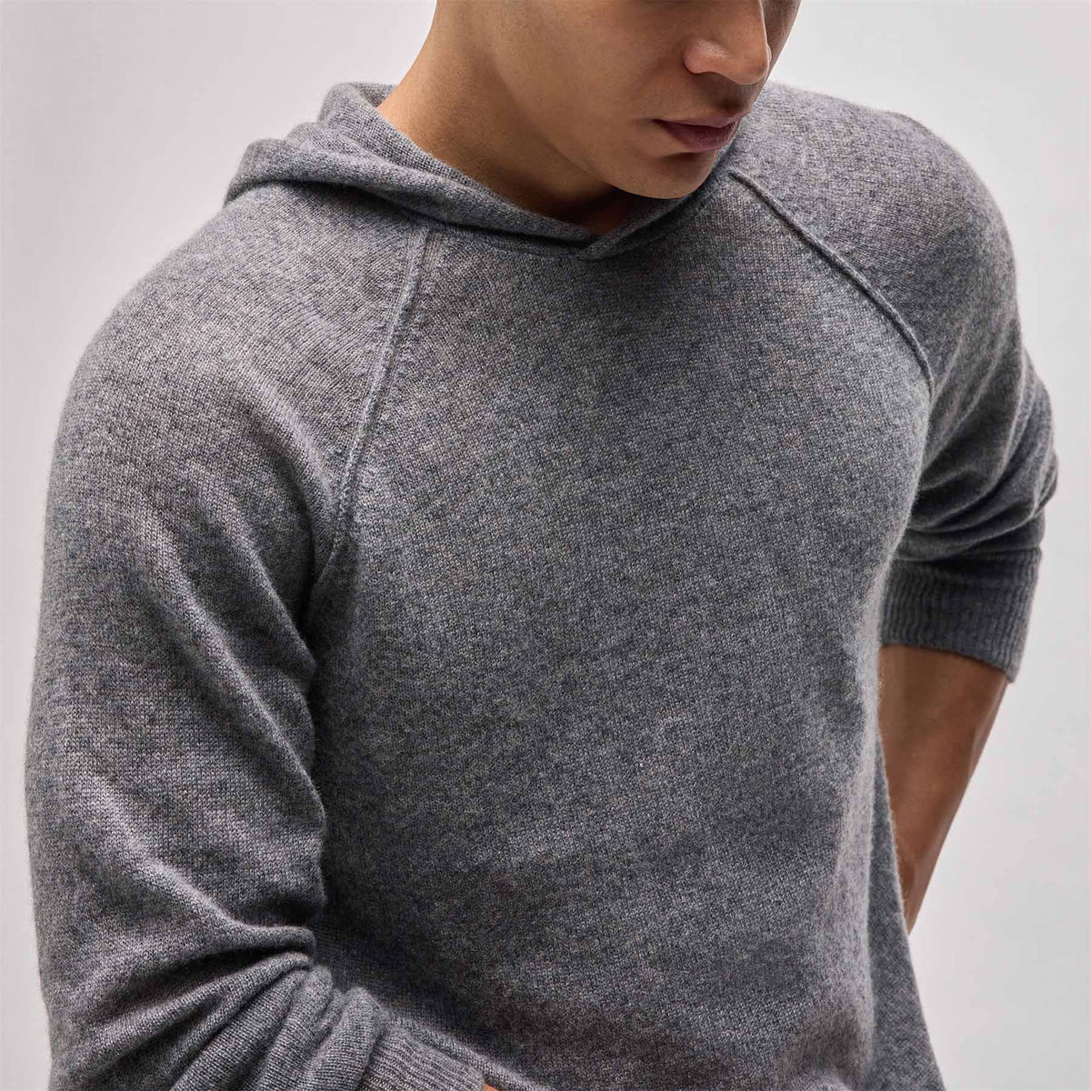 Soft Featherweight Cashmere Hoodie in Heather Grey | James Perse Los Angeles
