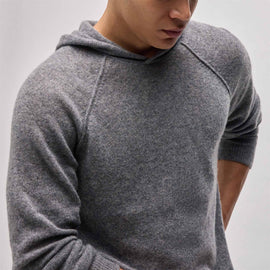 Soft Featherweight Cashmere Hoodie in Heather Grey | James Perse Los Angeles