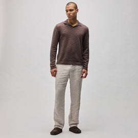 Soft Featherweight Cashmere Polo in Brownstone | James Perse Los Angeles