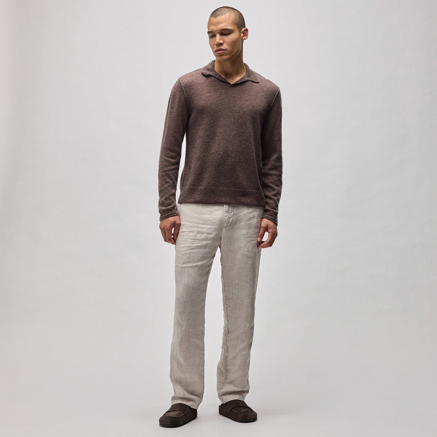 Soft Featherweight Cashmere Polo in Brownstone | James Perse Los Angeles