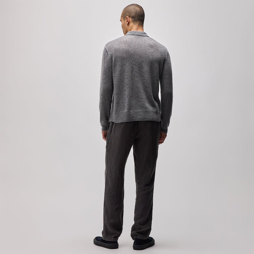 Soft Featherweight Cashmere Polo in Heather Grey | James Perse Los Angeles