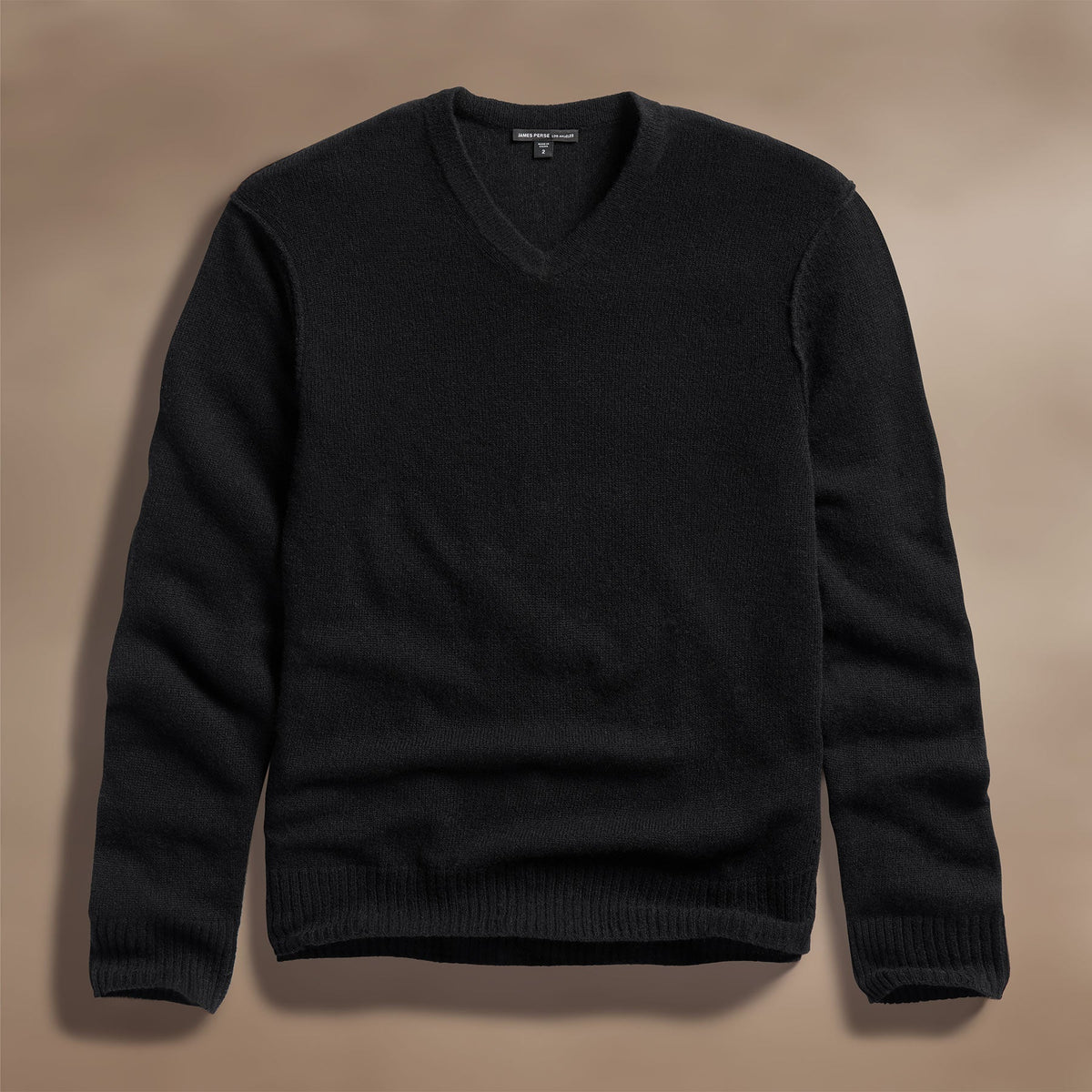 Soft Featherweight Cashmere V Neck in Black | James Perse Los Angeles