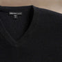 Soft Featherweight Cashmere V Neck in Black | James Perse Los Angeles