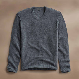 Open Knit Cashmere VinNeck in Flannel | James Perse Los Angeles