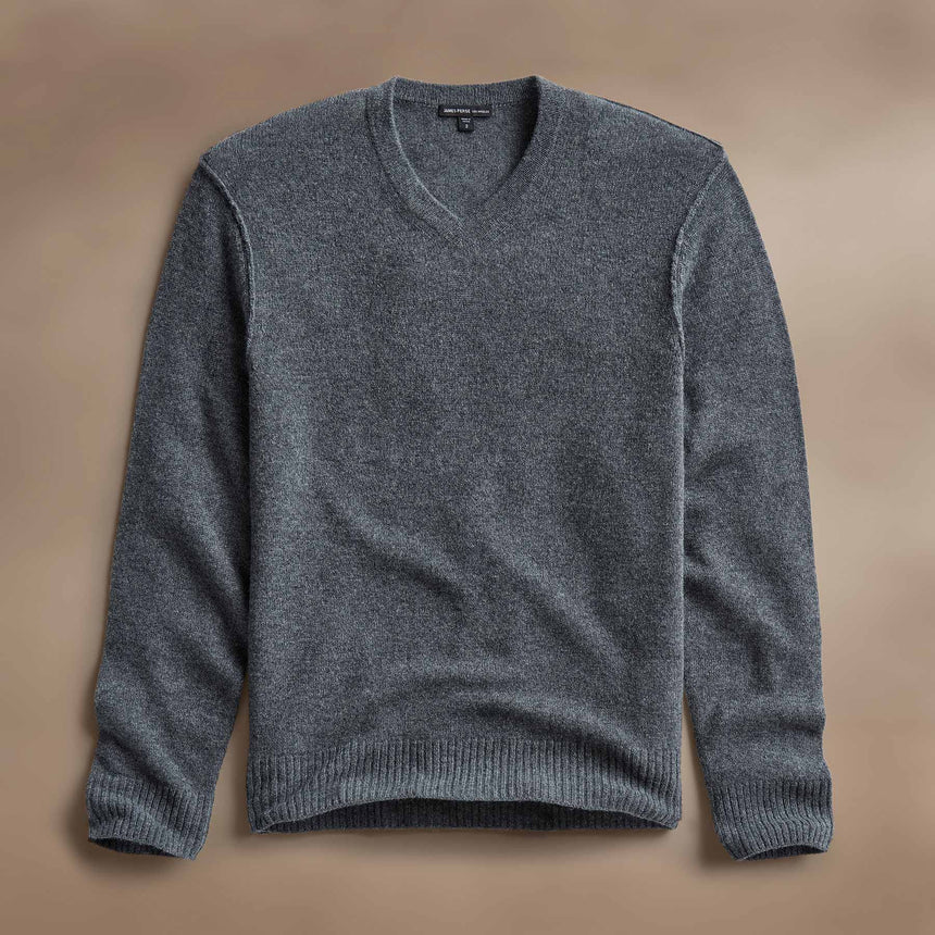 Open Knit Cashmere VinNeck in Flannel | James Perse Los Angeles