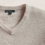 Soft Featherweight Cashmere V Neck in Light Beige | James Perse Los Angeles