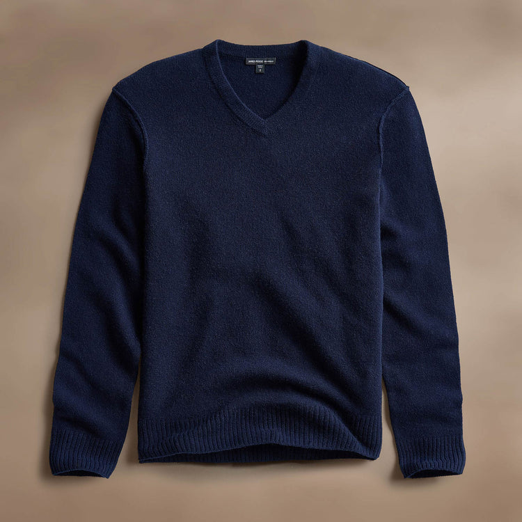 Open Knit Cashmere VinNeck in Navy | James Perse Los Angeles