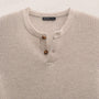 Soft Featherweight Cashmere Waffle Henley in Light Beige | James Perse Los Angeles
