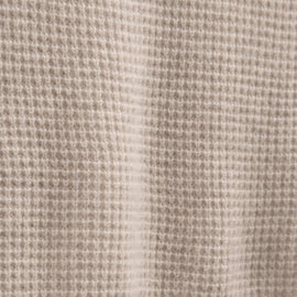 Soft Featherweight Cashmere Waffle Henley in Light Beige | James Perse Los Angeles