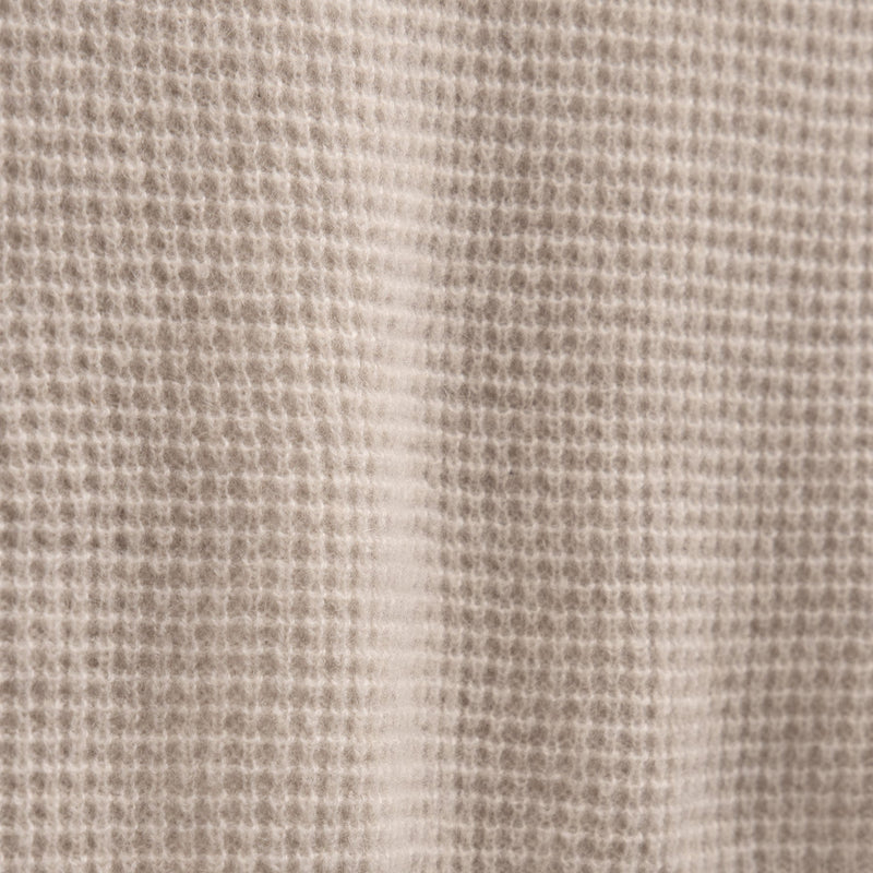 Soft Featherweight Cashmere Waffle Henley in Light Beige | James Perse Los Angeles