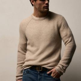 Featherweight Thermal Crew in Light Beige | James Perse Los Angeles