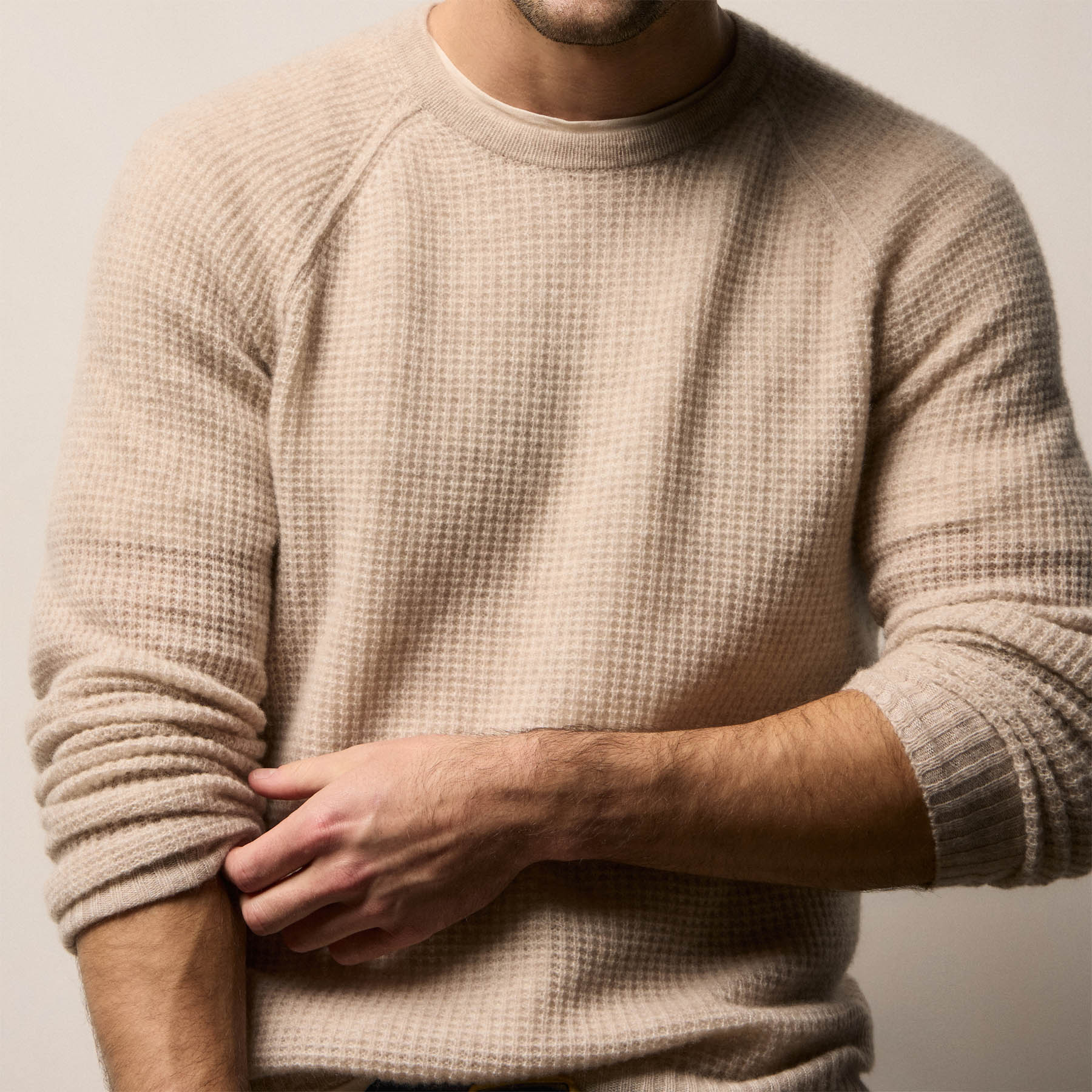 Soft Featherweight Cashmere Waffle Crew from James Perse - $350