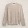 Soft Featherweight Cashmere Waffle Crew in Light Beige | James Perse Los Angeles FLAT